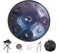 Handpan Drum Percussion Instruments,9/10/12 Three Tone Professional Harmony Handpan Drum,D Minor 440Hz Handpan Drum Suitable For Music Therapy Meditation Yoga (Color : Blue, Size : 10 Notes)