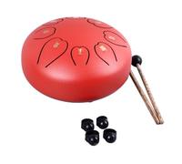 HANDPAN Drum, PLEASE 8 Note Resonant Language Drum 6 Inches for Musical Interpretation (Red)