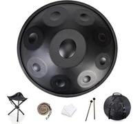 Handpan Drum, Professional Stainless Steel, 9/10/12 Notes, 440Hz Tuning, with Carry Bag, Stand & Mallets, for Performance, Meditation, Yoga