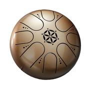 Handpan drum Rain Drum Instrument 5 Inches 8 Tones Hand Drums for Beginner Steel Tongue Mini Pan with Drumsticks(Gold)