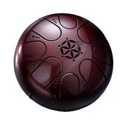 Handpan drum Rain Drum Instrument 5 Inches 8 Tones Hand Drums for Beginner Steel Tongue Mini Pan with Drumsticks(Red)
