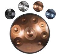 Handpan Drum Set 22" D Minor Hand Drums 9/10/12 Notes Steel Hand Drum Instrument With Carrying Case, Drumsticks, 432Hz/440Hz Sound For Meditation, Music Therapy(Gold,432HZ/9Note)
