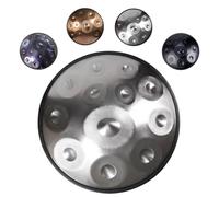 Handpan Drum Set 22" D Minor Hand Drums 9/10/12 Notes Steel Hand Drum Instrument With Carrying Case, Drumsticks, 432Hz/440Hz Sound For Meditation, Music Therapy(Silver,432HZ/12Note)