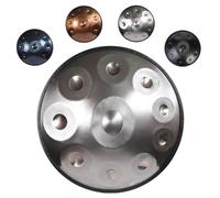 Handpan Drum Set 22" D Minor Hand Drums 9/10/12 Notes Steel Hand Drum Instrument With Carrying Case, Drumsticks, 432Hz/440Hz Sound For Meditation, Music Therapy(Silver,440HZ/10Note)