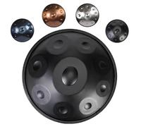 Handpan Drum Set 22" D Minor Hand Drums 9/10/12 Notes Steel Hand Drum Instrument With Carrying Case, Drumsticks, 432Hz/440Hz Sound For Meditation, Music Therapy(Black,432HZ/10Note)