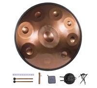 Handpan Drum Sets 432hz/440hz, Classic D Minor 9/10/12 Notes Music Hand Drums, 22 Inches Steel Hand Drum Adult's Pan Instrument, For Music Education Family Reunion(Gold -432Hz,10 notes)