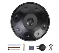 Handpan Drum Sets 432hz/440hz, Classic D Minor 9/10/12 Notes Music Hand Drums, 22 Inches Steel Hand Drum Adult's Pan Instrument, For Music Education Family Reunion(Black-440Hz,10 notes)
