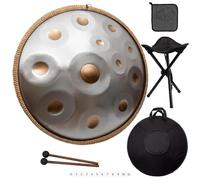 Handpan Drum Sets, D Minor Premium Steel Hand Drums, 22 Inches Instrument Handpan For Adults With Drum Tripod, For Meditation Yoga Sound Healing(432Hz,10 notes)