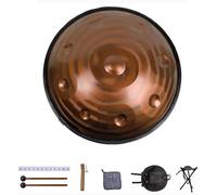 Handpan Drum Sets - Tongue Drum Instrument, 9/10/12 Sounds 22 Inches D Minor Hand Pan Drum,Premium Steel Hand Pan Instrument For Adults, For Yoga Concert Audio Production(A,10 notes (440Hz))