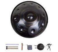 Handpan Drum Sets - Tongue Drum Instrument, 9/10/12 Sounds 22 Inches D Minor Hand Pan Drum,Premium Steel Hand Pan Instrument For Adults, For Yoga Concert Audio Production(B,9 notes (440Hz))