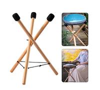 Handpan Drum Stand, Steel Tongue Drum Bracket, Solid Beech Wood Adjustable Tripod Structure Drums Holder, Snare Holder Bracket for 12 to 22 Inch Percussion Instrument(COLOR:Wooden)