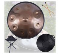Handpan Drum Steel Hand Pan, 9/10/12/14 Notes Hand Drum In D Kurd Minor, 432 Hz Handpan Drums Percussion Instrument Steel Handpan Drum, With Handpan Bag, 2 Mallets And Hand Drum Stand(A,14Notes)