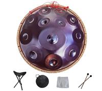 Handpan Drum Steel Hand Pan, 9/10/12/14 Notes Hand Drum In D Kurd Minor, 432 Hz Handpan Drums Percussion Instrument Steel Handpan Drum, With Handpan Bag, 2 Mallets And Hand Drum Stand(Purple,10Notes)