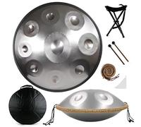 Handpan Drum Steel Hand Pan, 9/10/12 Notes Hand Drum In D Kurd Minor, 432 Hz Handpan Drums Percussion Instrument Steel Handpan Drum, With Handpan Bag, 2 Mallets And Hand Drum Stand(432Hz,9Notes)