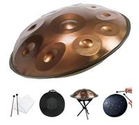 Handpan Drum Steel Hand Pan, 9/10/12 Notes Hand Drum In D Kurd Minor, 432 Hz Handpan Drums Percussion Instrument Steel Handpan Drum, With Handpan Bag, 2 Mallets And Hand Drum Stand(10Notes)