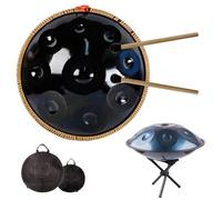 Handpan Drum Steel Hand Pan, 9/10/12 Notes Hand Drum In D Kurd Minor, 432 Hz Handpan Drums Percussion Instrument Steel Handpan Drum, With Handpan Bag, 2 Mallets And Hand Drum Stand(S4,10Notes)