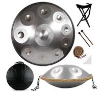 Handpan Drum Steel Hand Pan, 9/10/12 Notes Hand Drum In D Kurd Minor, 432 Hz Handpan Drums Percussion Instrument Steel Handpan Drum, With Handpan Bag, 2 Mallets And Hand Drum Stand(440Hz,10Notes)