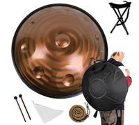 Handpan Drum Steel Hand Pan, 9/10/12 Notes Hand Drum In D Kurd Minor, 432 Hz Handpan Drums Percussion Instrument Steel Handpan Drum, With Handpan Bag, 2 Mallets And Hand Drum Stand(B 432Hz,12Notes)