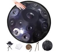 Handpan Drum Steel Hand Pan, 9/10/12 Notes Hand Drum In D Kurd Minor, 432 Hz Handpan Drums Percussion Instrument Steel Handpan Drum, With Handpan Bag, 2 Mallets And Hand Drum Stand(B,10Notes)