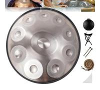 Handpan Drum Steel Hand Pan, 9/10/12 Notes In D Kurd Minor, 432/440 Hz Percussion Instrument, Handpan Drum With Portable Bag, 2 Mallets and Hand Drums Stand(A-440hz,12 notes)