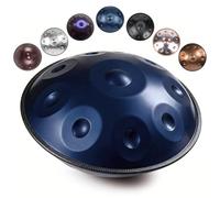 Handpan Drum Steel Percussion Instrument D Minor Handpan for Adults 9/10/12 Note Tuned 432Hz/440Hz Professional Musical Instrument for Meditation Music Practice 22 Inch(Blue,440HZ/9 Note)