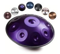 Handpan Drum Steel Percussion Instrument D Minor Handpan for Adults 9/10/12 Note Tuned 432Hz/440Hz Professional Musical Instrument for Meditation Music Practice 22 Inch(Dark purple,432HZ/12 Note)