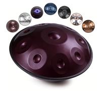 Handpan Drum Steel Percussion Instrument D Minor Handpan for Adults 9/10/12 Note Tuned 432Hz/440Hz Professional Musical Instrument for Meditation Music Practice 22 Inch(Purple,440HZ/10 Note)