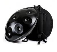 Handpan Drum Steel Percussion Instrument D Minor Handpan for Adults 9 10 12 Note Tuned 432Hz 440Hz Professional Musical Instrument for Meditation Yoga Practice 22 Inch(Black,440HZ/12 Note)