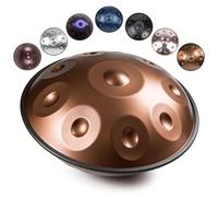 Handpan Drum Steel Percussion Instrument D Minor Handpan for Adults 9/10/12 Note Tuned 432Hz/440Hz Professional Musical Instrument for Meditation Music Practice 22 Inch(Gold,432HZ/10 Note)