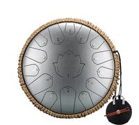 Handpan Drum Steel Tongue Drum 14 Inch 15 Notes C Ethereal Drum 13 inch 15 notes Handpan Percussion Musical Instrument(Silver 13 inch)
