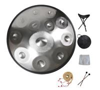 Handpan Drum Steel Tongue Drum in D Minor, 9 Notes, Harmonic Percussion Instrument with Soft Bag