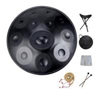 Handpan Drum Steel Tongue Drum in D Minor, 9 Notes, Harmonic Percussion Instrument with Soft Bag