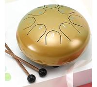 Handpan Drum, Steel Tongue Rain Drum 3/4/6/12 Inch 6/8/13 Notes, Handpan Percussion Instrument For Meditation, Yoga, And Music Therapy, For Inside & Outside Key(Glossy Gold,3 inch 6 Note)