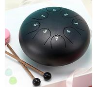 Handpan Drum, Steel Tongue Rain Drum 3/4/6/12 Inch 6/8/13 Notes, Handpan Percussion Instrument For Meditation, Yoga, And Music Therapy, For Inside & Outside Key(Black,6 inch 8 Note)
