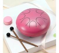 Handpan Drum, Steel Tongue Rain Drum 3/4/6/12 Inch 6/8/13 Notes, Handpan Percussion Instrument For Meditation, Yoga, And Music Therapy, For Inside & Outside Key(Pink,12 inch 13 Note)