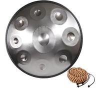 Handpan Drums 22 Inch D Minor Hand Pan Instrument 440Hz 9/10/12 Notes Steel Tongue Drum Percussion For Adults With Carry Bag, Stand, 2 Hand Mallets(Grey,12)