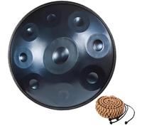 Handpan Drums 22 Inch D Minor Hand Pan Instrument 440Hz 9/10/12 Notes Steel Tongue Drum Percussion For Adults With Carry Bag, Stand, 2 Hand Mallets(Blue,12)