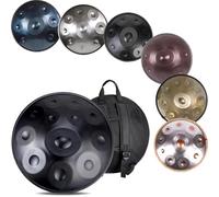 Handpan Drums 22 Inches D Minor Kurd, 432Hz 9/10/12 Notes Hand Drum Instrument, Steel Resonance Drum For Adults Very Well Tuned(Silver,10)