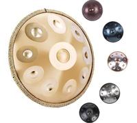 Handpan Drums 9/10/12 Notes 440Hz D Minor Scale Hand Pan Drum 22inches Instrument Harmonic Percussion With Handpan Stand, Handpan Bag, Two Beaters, And Dust Cloth(Black,12)