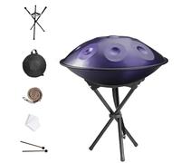 Handpan Drums - 9/10/12 Notes D Minor Steel Hand Drum Instrument, 432Hz/440Hz Concert Percussion With Stand, Handpan Drum Set For Adult Includes Soft Case Mallets(D,432HZ/10Note)