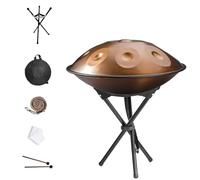 Handpan Drums - 9/10/12 Notes D Minor Steel Hand Drum Instrument, 432Hz/440Hz Concert Percussion With Stand, Handpan Drum Set For Adult Includes Soft Case Mallets(E,432HZ/10Note)