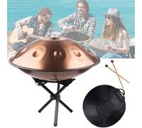 Handpan Drums D Minor 9/10/12 Notes Steel Drum With Soft Hand Pan Bag, 432hz /440hz Hand Pan Percussion Instrument For Musical Education,Meditation(Color:Gold)