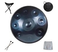 Handpan drums for adults 22 Inches Harmonic Handpan Drum instrument 9/10/12 Notes Hand pan hand drums in D Minor, Sound Healing Steel Tongue Drum, Yoga pandadrum(Blue,9 Notes(440Hz))