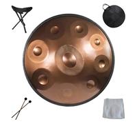 Handpan drums for adults 22 Inches Harmonic Handpan Drum instrument 9/10/12 Notes Hand pan hand drums in D Minor, Sound Healing Steel Tongue Drum, Yoga pandadrum(Gold,9 Notes(440Hz))