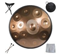 Handpan drums for adults 22 Inches Harmonic Handpan Drum instrument 9/10/12 Notes Hand pan hand drums in D Minor, Sound Healing Steel Tongue Drum, Yoga pandadrum(Gold,12 Notes(432Hz))