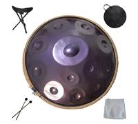 Handpan drums for adults 22 Inches Harmonic Handpan Drum instrument 9/10/12 Notes Hand pan hand drums in D Minor, Sound Healing Steel Tongue Drum, Yoga pandadrum(Purple,12 Notes(432Hz))