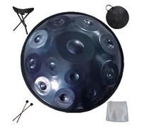 Handpan drums for adults 22 Inches Harmonic Handpan Drum instrument 9/10/12 Notes Hand pan hand drums in D Minor, Sound Healing Steel Tongue Drum, Yoga pandadrum(Blue,12 Notes(440Hz))