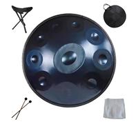 Handpan drums for adults 22 Inches Harmonic Handpan Drum instrument 9/10/12 Notes Hand pan hand drums in D Minor, Sound Healing Steel Tongue Drum, Yoga pandadrum(Blue,10 Notes(432Hz))