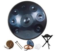 Handpan drums for adults 9/10/12 Notes Steel Tongue Drum 22 Inches hand drum Steel Drums in D Minor, Sound Healing, Yoga musical Harmonic Percussion Instrument(Blue,9 Notes/432Hz)