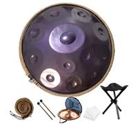 Handpan drums for adults 9/10/12 Notes Steel Tongue Drum 22 Inches hand drum Steel Drums in D Minor, Sound Healing, Yoga musical Harmonic Percussion Instrument(Purple,12 Notes/440Hz)